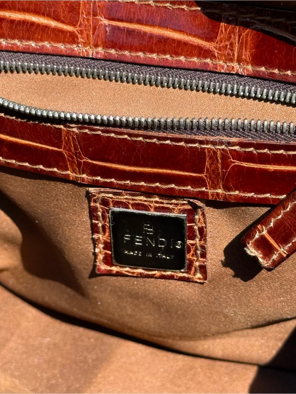 Vintage 1980s Fendi ‘Adele 1327’ Brown Alligator Doctor Style Hand Bag